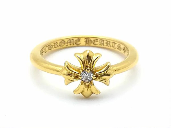 Chrome Heartsレプリカ クロムハーツ【Chrome Hearts】バブルガム CHプラスリング 1PD 約4号 22K ダイヤモンド SV925 シルバー 指輪 SV925 シルバー 指輪
